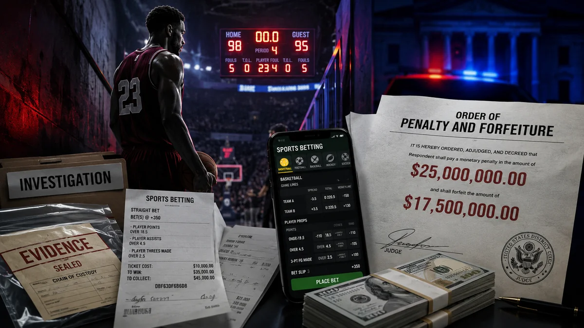 Order of penalty and forfeiture against Terry Rozier in the sports betting probe