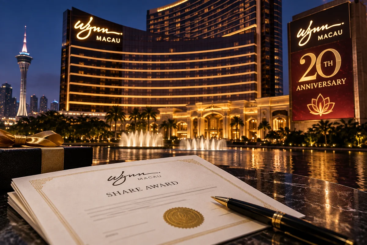 Wynn Macau Hands HK$204 Million in Shares to 11,000 Staff for Its 20th Anniversary